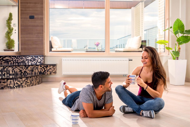 Enjoying the radiant warmth from radiators and underfloor